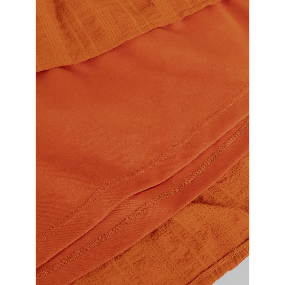 Calvin Klein Boho Cottagecore Prairie Ruffle Dress Beachy Sz 8 Burnt Orange - Picture 7 of 8